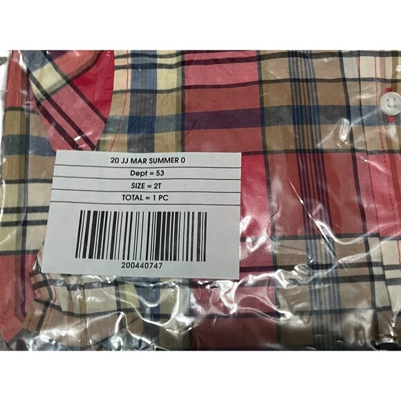 Janie & Jack Collared Plaid Collared Button Down Cotton Shirt Sz 2 Toddler Boys - Picture 3 of 5